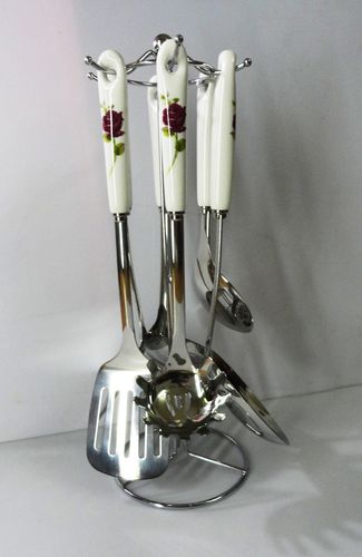 厂家直销 精品陶瓷柄厨具 厨房用具烹饪勺铲七件套 烹饪用具